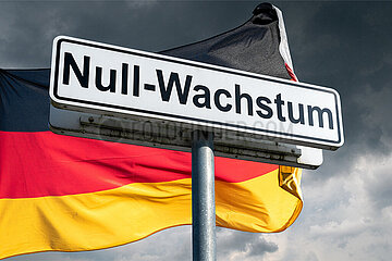 Symbolisches Schild Null-Wachstum