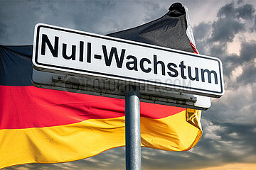 Symbolisches Schild Null-Wachstum