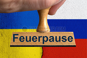Symbolischer Stempel Feuerpause
