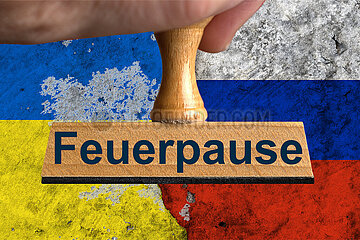 Symbolischer Stempel Feuerpause