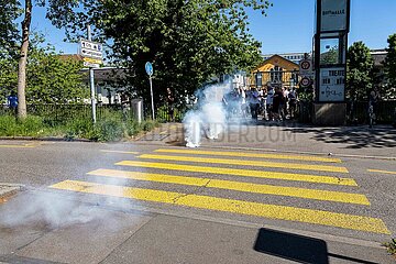 Die unbewilligte sogenannte Nachdemo der linksautonomen Szene in Zürich