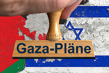 Symbolischer Stempel Gaza-Plaene