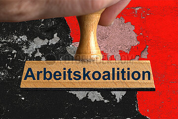 Symbolischer Stempel Arbeitskoalition