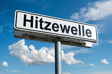 Symbolisches Schild Hitzewelle
