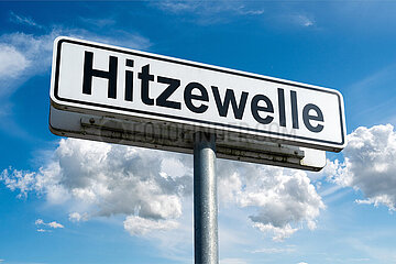 Symbolisches Schild Hitzewelle