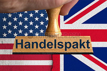 Symbolischer Stempel Handelspakt